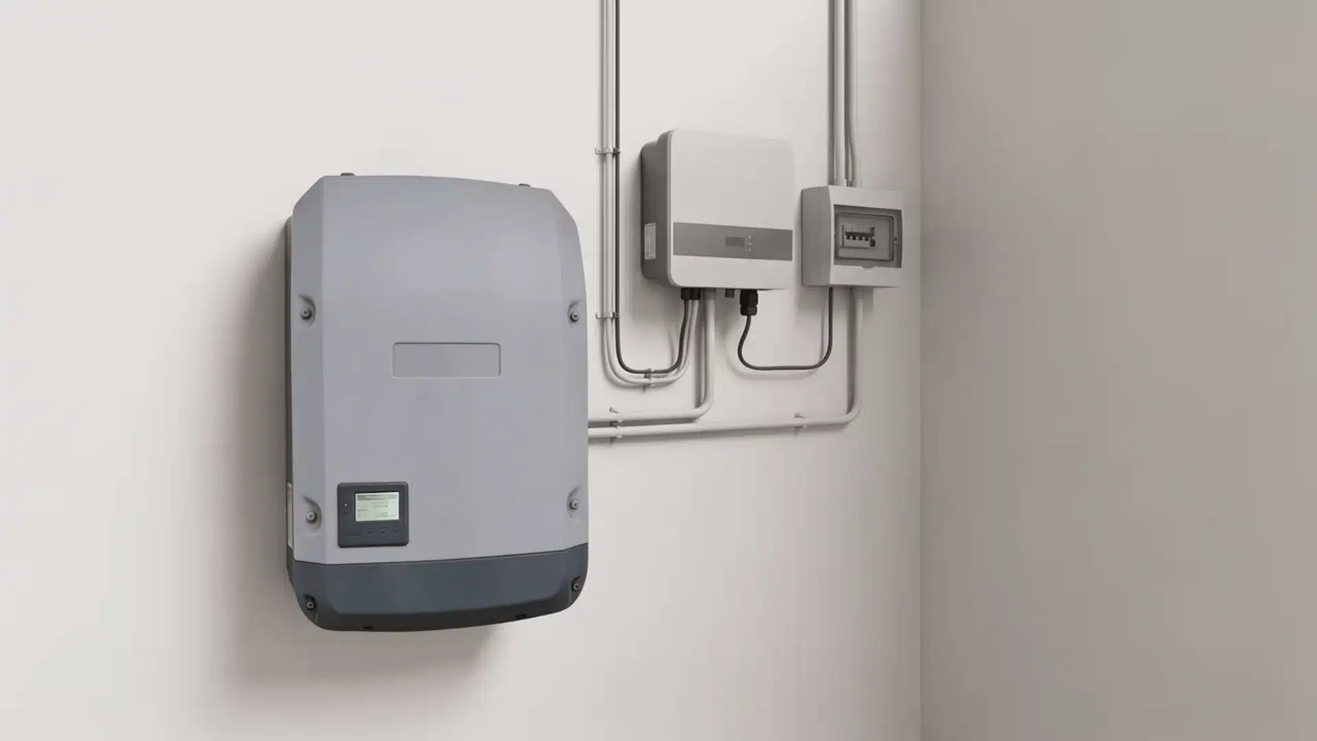 Wall-mounted solar battery storage system with electrical equipment