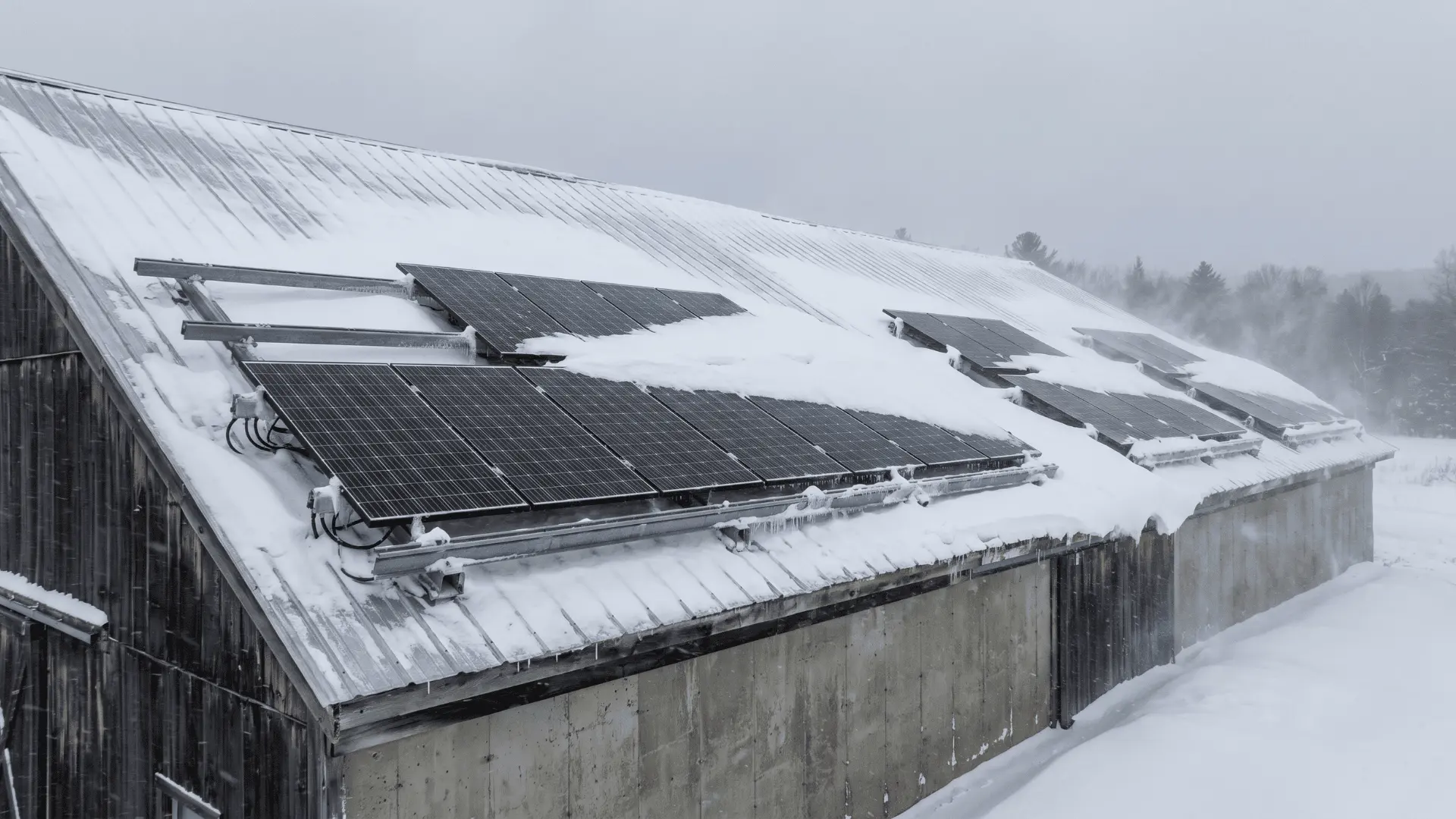 Rooftop solar panels installed to withstand strong wind and heavy snow conditions