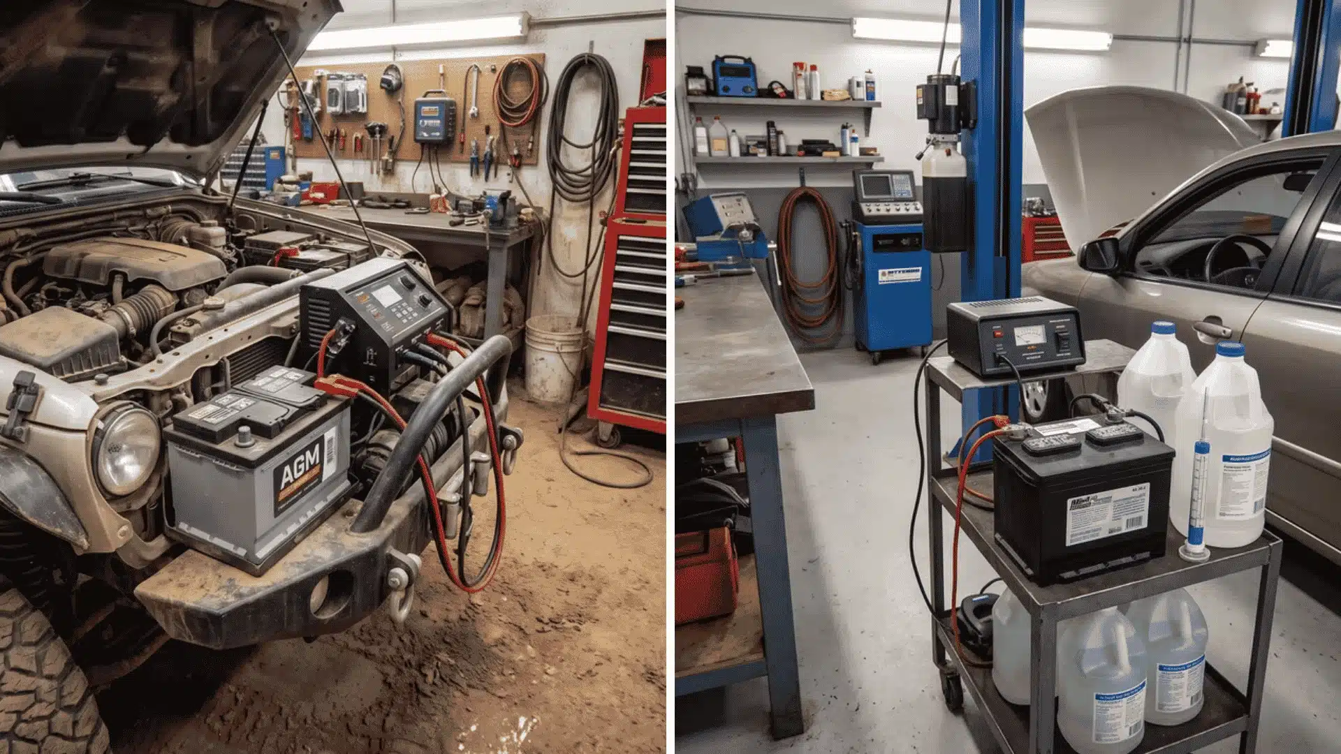 AGM and flooded batteries in practical use environments