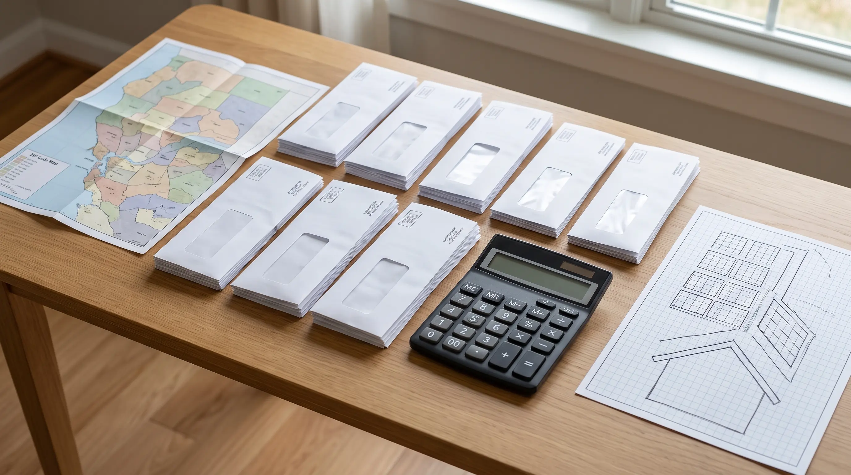 Electric bills, calculator, location map, and solar roof plan used to estimate panel count